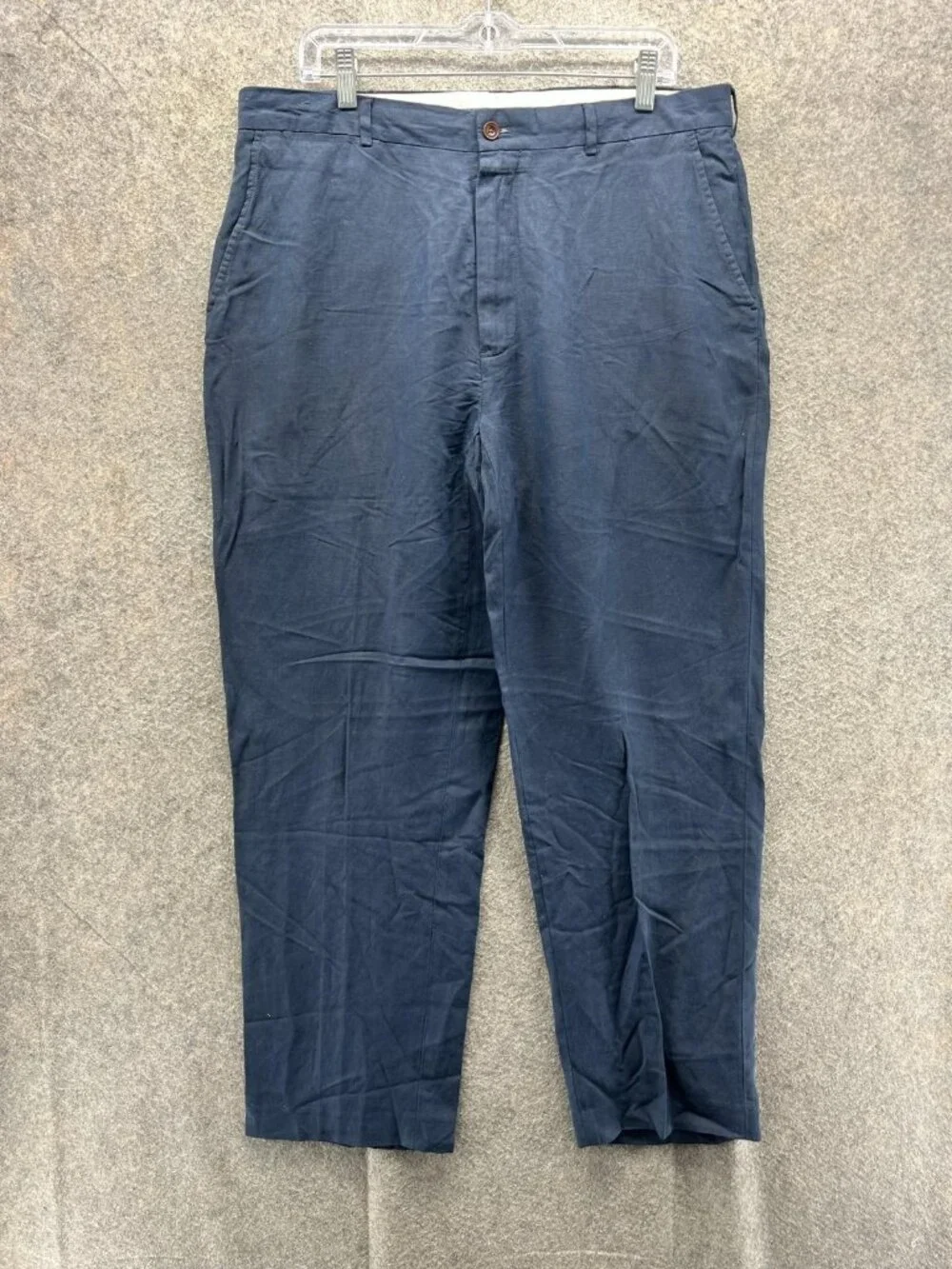 Ralph Lauren Pants Men 36x30 Blue Chino Flat Front Straight  Leg Casual Trouser